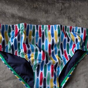 NWT  Mens Speedo swim brief- colorful print